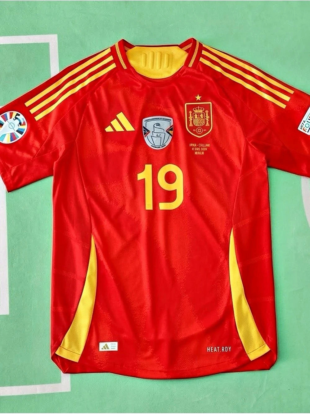 adidas Spain Euro 2024 Lamine Yamal 19 Home Authentic Jersey Red & Yellow
